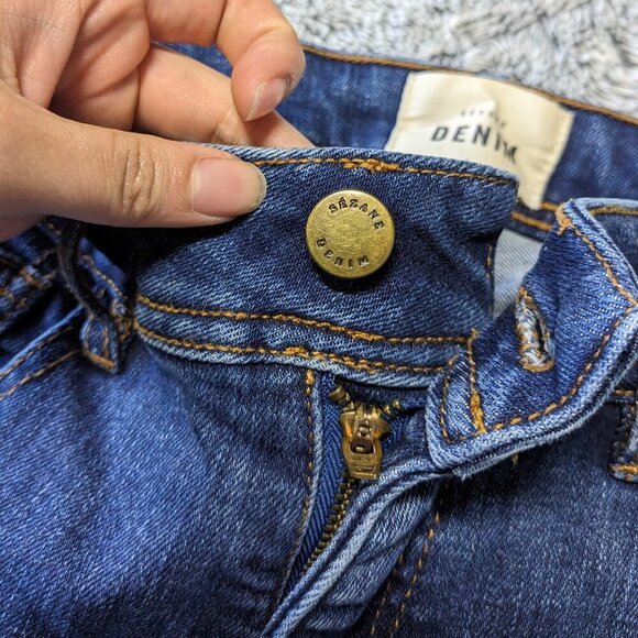 Sezane Blue Jeans Perfect Slim 7/8 Dark Blue Skinny Size 29 - Picture 5 of 13